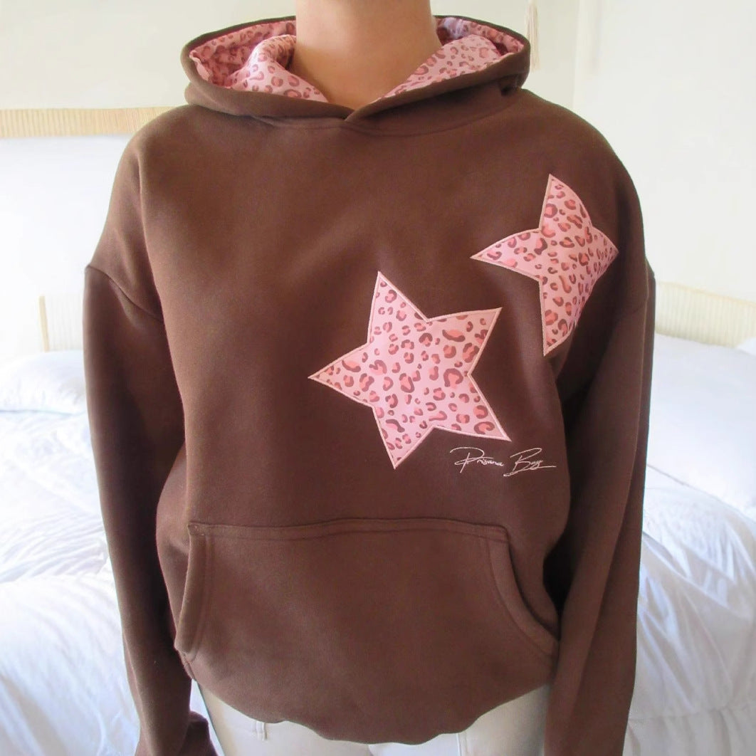 Viral Leopard Star Hoodie